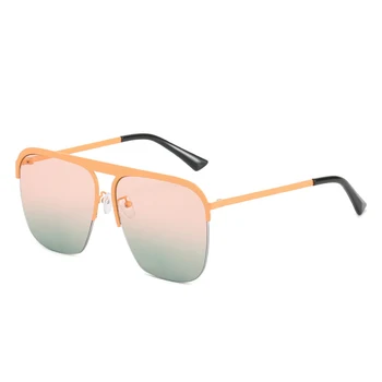 Oulylan Klasik Degrade Güneş Gözlüğü Kadın Erkek Metal Çerçeve Retro Tasarımcı Büyük Boy güneş gözlüğü Bayanlar UV400 Shades Gözlük