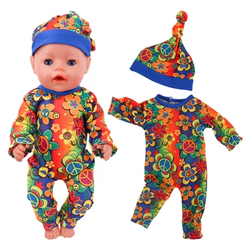 Oyuncak bebek giysileri Uzun Kollu Tek Parça Pijama + Gecelik 18 İnç Amerikan ve 43Cm Bebek Yeni Doğan Bebek Aksesuarları Uyku Battaniye