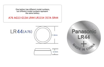 Panasonıc 100 adet 1.5 V Düğme Pil lr44 Lityum Madeni Para Piller A76 AG13 G13A LR44 LR1154 357A SR44 100 % Orijinal