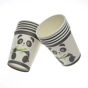 Panda Tema Tek Kullanımlık Sofra Malzemeleri Bardak Tabak Peçete Bebek Duş Panda Doğum Günü Folyo Balonlar Doğum Günü Partisi Dekorasyon