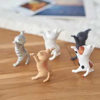 Paskalya masa üstü ekran oyuncak bebek Dekorasyon PVC Oyuncak Komik Kulaklık Braketi Zarif Hediye Dans Kedi kalemlik 1 Adet