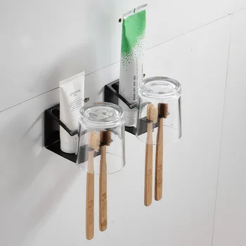 Paslanmaz Çelik Diş Fırçası Tutucu Ücretsiz Yumruk Yaratıcı Diş Macunu Diş Fırçası Bardak Tutucu Banyo Raf Banyo Aksesuarları