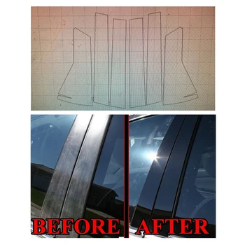 PC Plastik Siyah Ayna Etkisi Araba Pencere Pillar Trim Çıkartmalar nissan için kapak Qashqai 2008-Su Geçirmez Aksesuarları