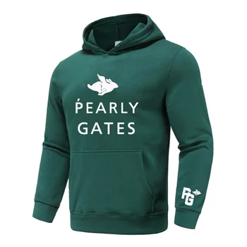 PEARLY GATES Hoodies Sweatshirt Erkek Kapüşonlu Sweatshirt Hoodie Kış Sonbahar Baskı Siyah Gri Spor