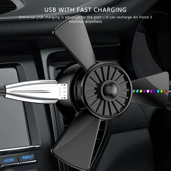 Pervane Araba Oda Spreyleri Otomatik Spreyleri Havalandırma Klipleri İle led ışık USB Şarj Parfüm Difüzör Aromaterapi Fan Dekor
