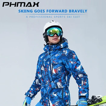 PHMAX Kış Kayak Ceket Sıcak Tutmak Açık Spor Rüzgar Geçirmez Kar Spor Ceket ve Pantolon Su Geçirmez Erkekler Snowboard Pateni Ceket