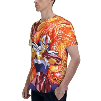Phoenix Aziz Seiya Anime Polyester Baskı Erkekler T Gömlek Açık Spor Çabuk kuruyan Giysiler rahat bol tişört Sokak Tees