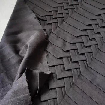 Pilili Şifon Kumaş Siyah Beyaz Üçgen Doku Kat DIY Patchwork Yamalar Dekor Gömlek Etek Elbise Giysi Tasarımcısı Kumaş