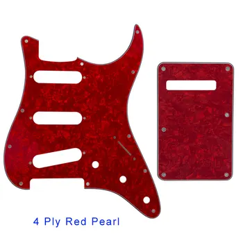 Pleroo Parçaları-ABD İçin Anti-Pickup Scratch Plaka Strat 11 Vidalı Delik SSS Pickguard ve Arka Plaka Gitar Pickguard