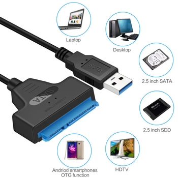 Pohiks 1 adet Yüksek Hızlı USB 3.0 sata Harici Dönüştürücü Kablosu İçin 2.5 İnç SSD HDD Sabit Disk Sürücüsü
