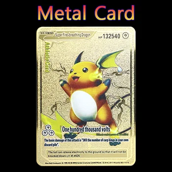 Pokemon Anime Oyunu Coleccionables Koleksiyonu 183200 Puan Yüksek Hp Pikachu Charizard Altın İngilizce Metal Kart Vmax Mega GX Kartları