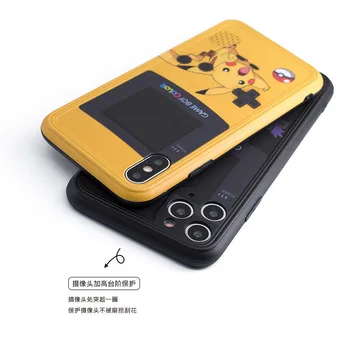 Pokemon Karikatür Pikachu Gengar Deri Korteks Telefon kılıfı için İphone 11 12 13 Pro Max Mini X Xs Xr 6 7 8 Artı Darbeye Dayanıklı Kapak