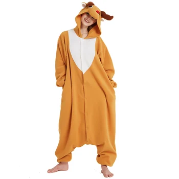 Polar Elk Geyik Onesies hayvanlı pijama Yetişkinler İçin Kigurumi Onsie Tulum Erkek Pijama Cadılar Bayramı Noel Pijama Gecelik