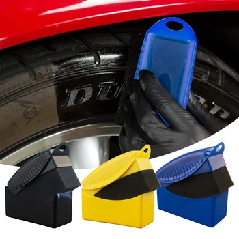 Profesyonel Araba Tekerlek Ağda Sünger Fırça ABS Plastik Yıkama Temizleme Lastik Kontur Soyunma Aplikatör Pedleri Detay Temizleme