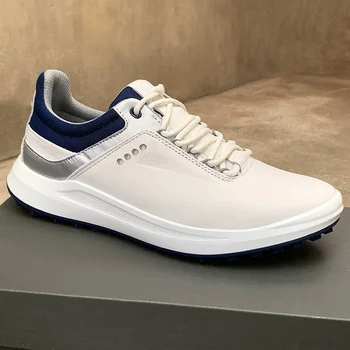 Profesyonel golf ayakkabıları Erkekler için Hakiki Deri yürüyüş ayakkabısı Erkek Kaliteli Golf Eğitim Adam Anti Kayma Spor Ayakkabı