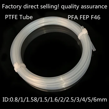 PTFE Tüp ID 0.8 1 1.5 1.6 2 2.5 3 4 5 6mm F46 PFA FEP izoleli hortum Sert Boru Sıcaklık Korozyon Direnci 600V