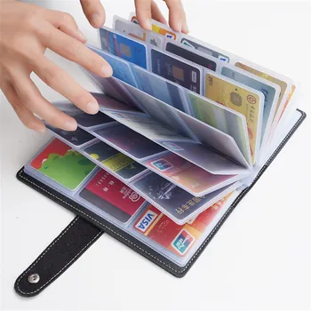 PU Deri Kartları KİMLİK Kredi kart tutucu Kitap Çantası Organizatör Kredi kart tutucu Kılıfı Taşınabilir Cüzdan Kartvizit KİMLİK Konteyner