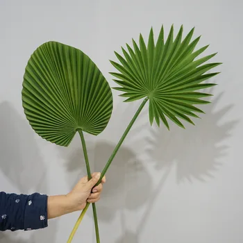 PU Yapay Fan Yaprak palmiye yaprağı DIY Yeşil Yapay Bitki Muz Yaprağı Çim Düğün Parti Ev Dekorasyonu
