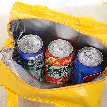 PURDORED 1 pc Taşınabilir PU Öğle Çanta Deri Su Geçirmez Gıda Piknik öğle yemeği çantası Yalıtımlı Kadın Soğutucu Çanta Dropshipping