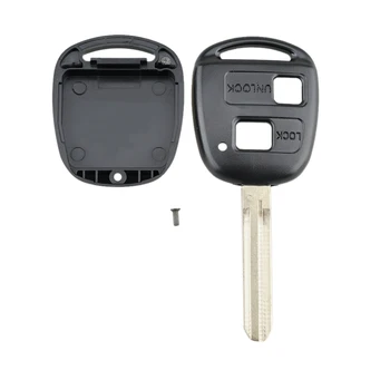 QWMEND 2 Düğmeler Uzaktan Araba Anahtarı Kabuk Durumda Toyota Yaris Prado Tarago Camry Corolla TOY43 Bıçak + Kauçuk tuş takımı + Anahtarları