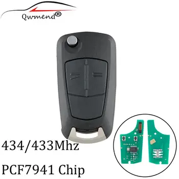 QWMEND 2 Düğmeler Uzaktan Araba anahtarı Transponder Çip PCF7941 Opel Vauxhall Astra H 2004-2009 Zafira B 2005-2013 Araba anahtarları