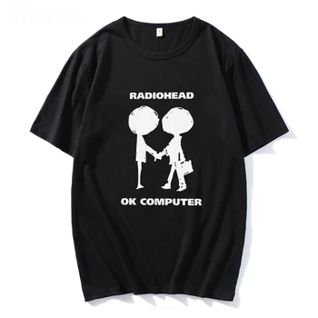 Radiohead Tshirt Bilgisayar Rock Grubu Adam için Komik Gömlek 2022 Yaz %100 Pamuk Müzik Hayranları Streetwear Baskılı Estetik Unisex