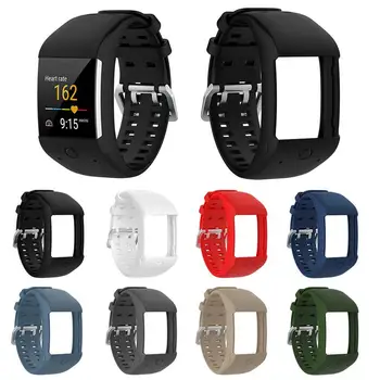 Rahat Silikon Yedek Watchband Bilek Kayışı Polar M600 akıllı saat Bileklik Askısı Klasik Paslanmaz Çelik Toka