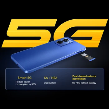 Realme için Q5i 5G Smartphone Dimensity 810 33W Akıllı Flaş Şarj Cep Telefonu 5000mAh Ultra büyük Pil Cep Telefonu
