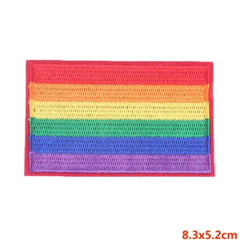 Renkli nakış yamaları giyim için aşk eşcinsel gökkuşağı kalp giyim dekorasyon aksesuarları LGBT bayrağı demir ısı transferi