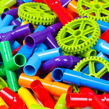 Renkli Su Borusu oyuncak inşaat blokları Çocuklar Montaj Boru Hattı Tünel Bina İnşaat Oyuncakları Eğitici Oyuncaklar Çocuklar için