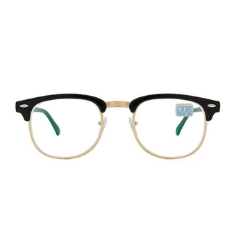Retro Anti-mavi ışık Bitmiş Miyopi Gözlük Kadınlar Yeşil Kaplamalı Lens Perçin Reçete Gözlük Erkekler-0.5-1.0-1.5 To-6.0