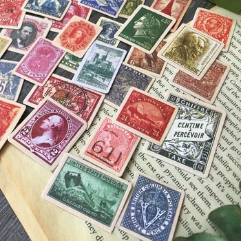 Retro Eski Renk Pullar kraft el işi kağıdı Seyahat Önemsiz günlük kağıdı Scrapbooking Craft Günlüğü Albümü Dekoratif