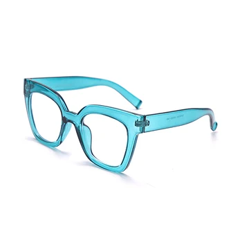Retro Kare Kedi gözü Basit Gözlük Çerçeveleri Erkekler Kadınlar Moda Bilgisayar Gözlük Anti mavi ışık optik gözlük şeffaf Lens
