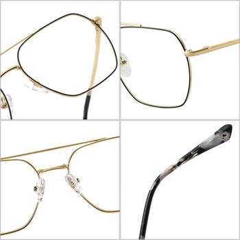 Retro Çift Köprüler Moda Yuvarlak Miyopi Gözlük Çerçeve Kadın Erkek Şeffaf Lens Gözlük Optik Gözlük Gözlük Kadın Gözlük