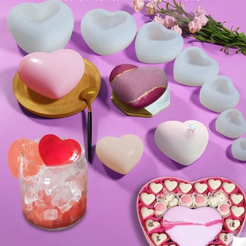 Reçine Kristal Epoksi Kalıp 3D Aşk Kalp Kek Çikolata Silikon Kalıp DIY El Sanatları Aromaterapi Mum Sabun Yapımı Aracı