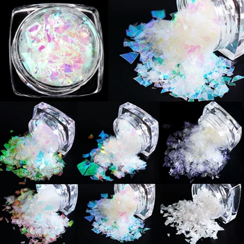 RIKONKA Holografik Tırnak Glitter Gevreği AB Kabuk Mermaid Ayna Düzensiz Madeni Pul DIY Folyo Adet Pul Tırnak Sanat Süslemeleri