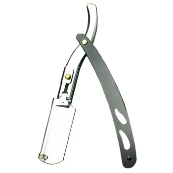 RIRON berber jileti Profesyonel Paslanmaz Çelik Katlanır Tıraş Bıçağı Tutucu Düz Kenar Sakal Tıraş Makinesi Erkekler İçin