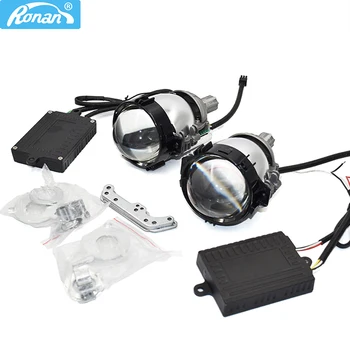 RONAN 2.8 inç Bi-LED Projektör Lens 5000K Hella 3 Koito Q5 Evrensel Güçlendirme H4 H7 9005 9006 araba farı Şekillendirici Güçlendirme