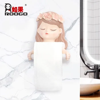 Roogo Yeni Tasarım Banyo Aksesuarları Peri Kız kağıt rulosu Ev Banyo Dekorasyon rulo kağıt havlu tutacağı