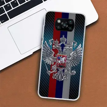 Rusya Rus Bayrakları Amblemi Xiaomi için telefon kılıfı Poco X3 GT X4 NFC M4 Pro M3 M2 F3 F2 F1 Mi Not 10 A3 A2 Lite A1 CC9E Fundas