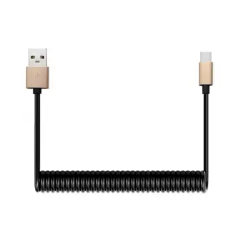 RYRA Hızlı şarj kablosu USB3. 1 Tip-C Bahar Kablo Sarmal Geri Çekilebilir Veri şarj kablosu Cep Telefonu İçin