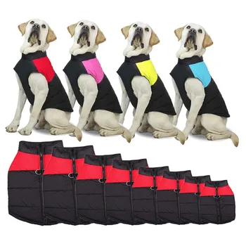 S-5XL Köpekler Su Geçirmez Büyük Köpek Yelek Ceketler Pet Yastıklı Yelek fermuarlı ceket Ceket Yumuşak Dayanıklı Sonbahar Kış Sıcak Chihuahua Labrador