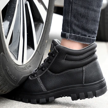S3 Güvenlik ayakkabıları Erkekler Anti-smashing, Anti-piercing, kaymaz, Anti-statik, Su Geçirmez iş çizmeleri Çelik Burunlu Ayakkabı Yıkılmaz