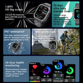 SACOSDİNG 2022 Yeni akıllı saat Erkekler Büyük Pil Müzik Çalma Spor İzci Bluetooth Arama Spor Smartwatch Android ıos İçin