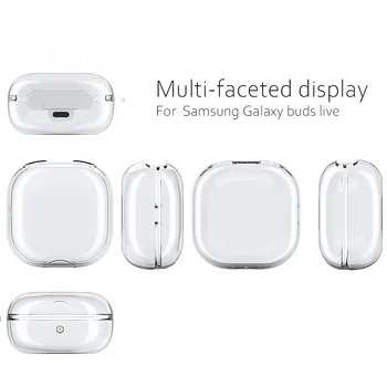 Samsung kılıfı Galaxy Tomurcukları Pro Tomurcukları Canlı Tomurcukları 2 Kapak Şeffaf Şeffaf Silikon TPU kulaklık kılıfı Galaxy Tomurcukları Kabuk Fon