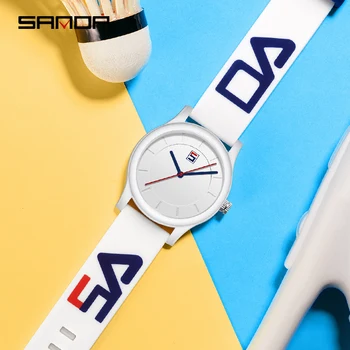SANDA Hakiki Unisex İzle Erkekler Kadınlar Casual Moda İzle Silikon Kayış kuvars saatler Spor Saati Su Geçirmez Reloj Hombre