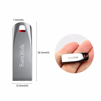 SanDisk USB Orijinal CZ71usb Pendrive 2.0 USB flash sürücü 64 GB 32 GB 16 GB Kalem Sürücü Metal Flash Sürücü Yüksek Kaliteli Depolama Aygıtı