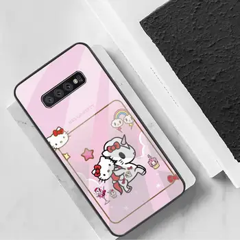 Sanrio Hello Kitty Kuromi Benim Melodi telefon kılıfı Temperli Cam Samsung S20 Ultra S7 S8 S9 S10 Not 8 9 10 Pro Artı Kapak
