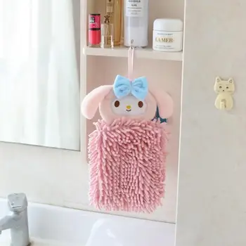 Sanrio Hello Kitty Kuromi Karikatür Peluş Havlu Asılı Ev Mutfak Bez Sevimli Su Emici Havlu Banyo ve Tuvalet