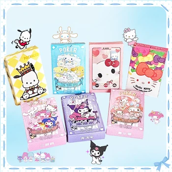 Sanrioed Poker Kartları Kawaii Anime Benim Melody Hello Kitty Kuromi Cinnamoroll Sevimli 52 Yaprak Masa Oyunları Kurulu Oyunu Yaratıcı Hediyeler